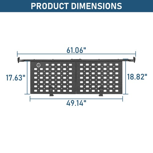 Bed Cargo Manager Divider For 2007-2021 Toyota Tundra w/ Deck Rail System - Ultralisk4x4