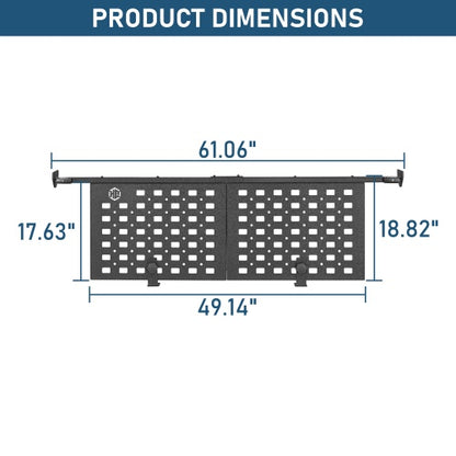 Bed Cargo Manager Divider For 2007-2021 Toyota Tundra w/ Deck Rail System - Ultralisk4x4