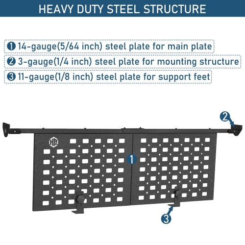 Bed Cargo Manager Divider For 2007-2021 Toyota Tundra w/ Deck Rail System - Ultralisk4x4