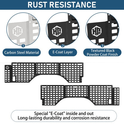 Bed Side MOLLE Panels - Pairs For 2007-2018 Chevy Silverado/GMC Sierra 1500 5.8 Ft Short Bed - Ultralisk4x4