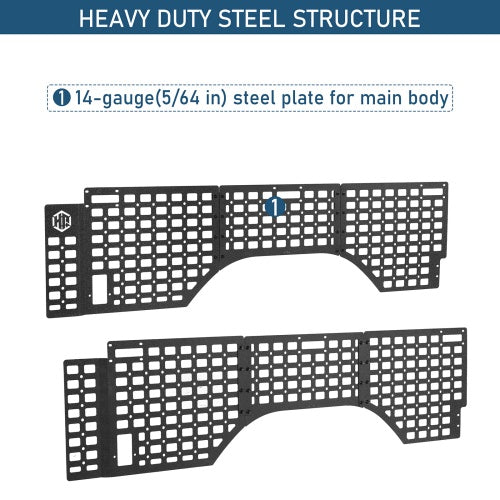 Bed Side MOLLE Panels - Pairs For 2007-2018 Chevy Silverado/GMC Sierra 1500 5.8 Ft Short Bed - Ultralisk4x4