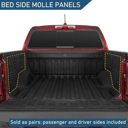 Bed Side MOLLE Panels - Pairs For 2015-2022 Chevy Colorado & GMC Canyon 5'2" Bed - Ultralisk4x4