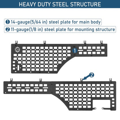 Bed Side MOLLE Panels - Pairs For 2020-2026 Jeep Gladiator JT - Ultralisk4x4