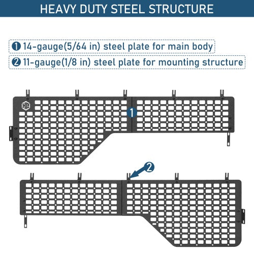 Bed Side MOLLE Panels - Pairs For 2014-2021 Toyota Tundra 5.5' Short Bed - Ultralisk4x4