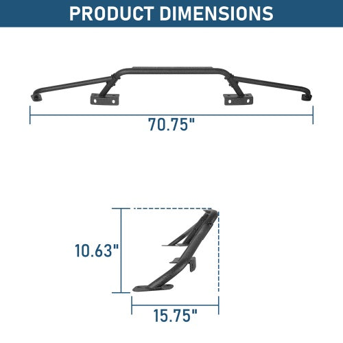 Ultralisk4x4 Baja Style Bull Bar For 2021-2026 Ford Bronco w/ Steel Modular Bumper(Excluding Bronco Sport & Raptor, Everglades, Black Diamond)