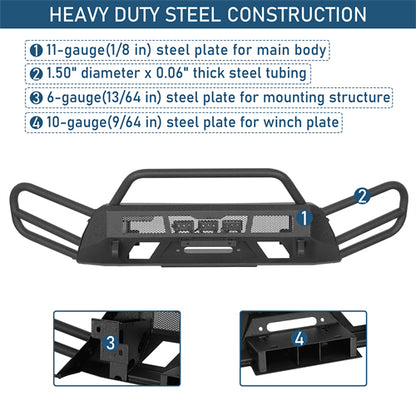 Blink Stubby Front Bumper For 2015-2020 Chevy Colorado (Excluding ZR2 Models) - Ultralisk4x4