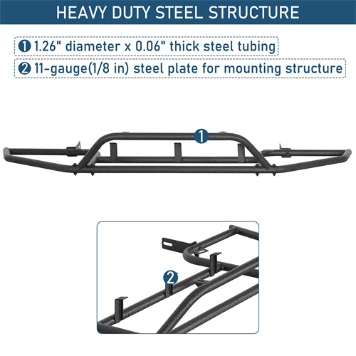 Front Bumper Rally Tubular Bumper For 2015-2019 Subaru Outback - Ultralisk4x4