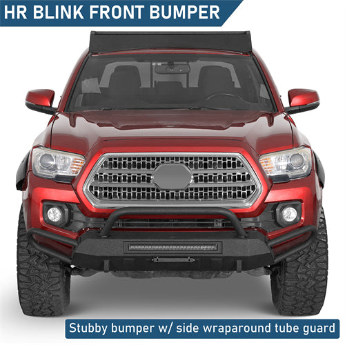 Blink Stubby Front Bumper w/ Side Tube Guard For 2016-2023 Toyota Tacoma - Ultralisk4x4