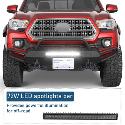 Blink Stubby Front Bumper w/ Side Tube Guard For 2016-2023 Toyota Tacoma - Ultralisk4x4