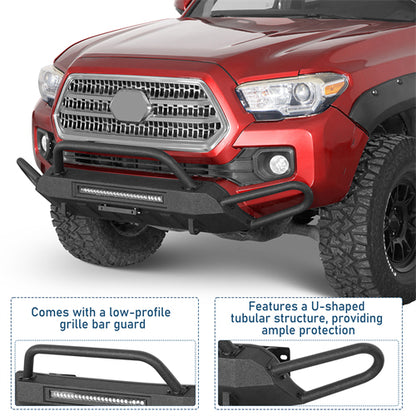 Blink Stubby Front Bumper w/ Side Tube Guard For 2016-2023 Toyota Tacoma - Ultralisk4x4