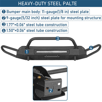 Blink Stubby Front Bumper w/ Side Tube Guard For 2016-2023 Toyota Tacoma - Ultralisk4x4