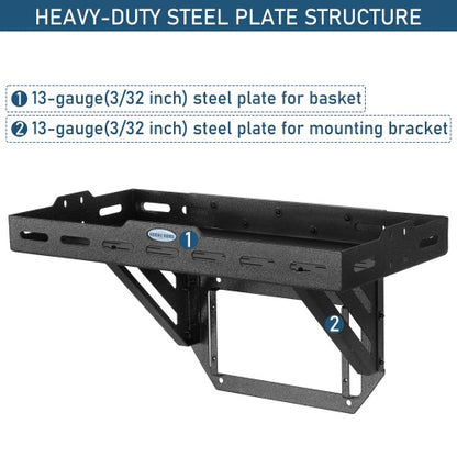 Tailgate Rack Cargo Basket (18-26 For Jeep Wrangler JL) - Ultralisk4x4