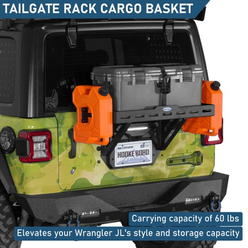 Tailgate Rack Cargo Basket (18-26 For Jeep Wrangler JL) - Ultralisk4x4