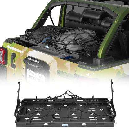 Lightweight Steel Basket Cargo Rack (18-26 Jeep Wrangler JL 4-Door Hardtop & Sky One Touch Power Top) - Ultralisk4x4