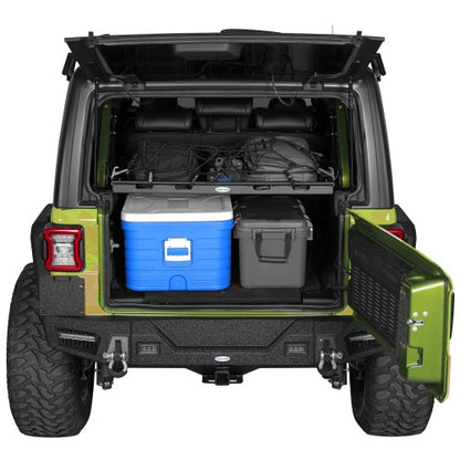 Lightweight Steel Basket Cargo Rack (18-26 Jeep Wrangler JL 4-Door Hardtop & Sky One Touch Power Top) - Ultralisk4x4