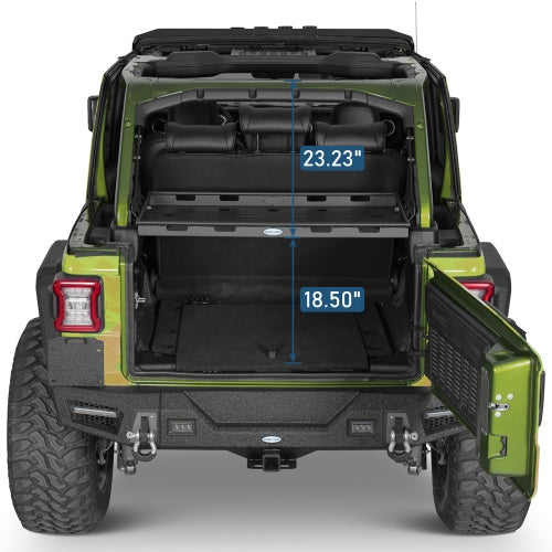 Lightweight Steel Basket Cargo Rack (18-26 Jeep Wrangler JL 4-Door Hardtop & Sky One Touch Power Top) - Ultralisk4x4