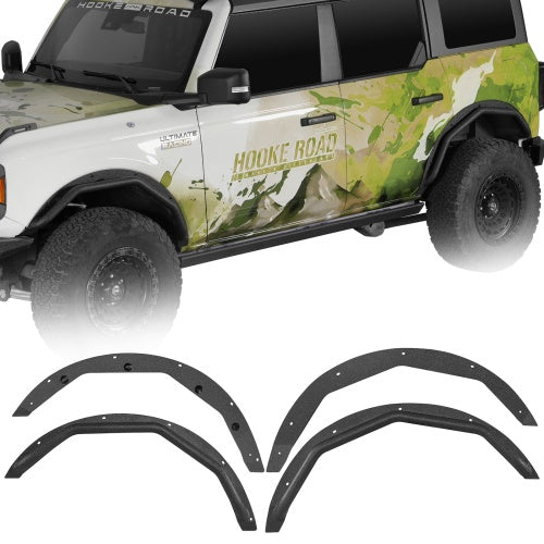 Ultralisk4x4 Front & Rear Fender Flare Delete Kit For 2021-2026 Ford Bronco 4-Door(Excluding Heritage Edition, Everglades, Heritage Limited Edition, Stroppe Edition, Raptor)