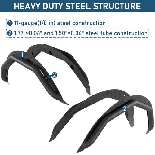 Ultralisk4x4 Front & Rear Fender Flare Delete Kit For 2021-2026 Ford Bronco 4-Door(Excluding Heritage Edition, Everglades, Heritage Limited Edition, Stroppe Edition, Raptor)