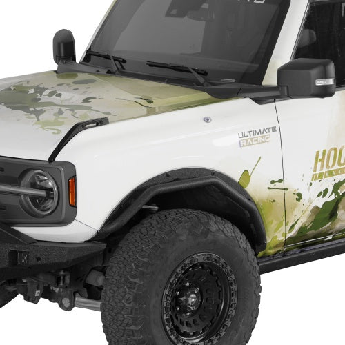 Ultralisk4x4 Front & Rear Fender Flare Delete Kit For 2021-2026 Ford Bronco 4-Door(Excluding Heritage Edition, Everglades, Heritage Limited Edition, Stroppe Edition, Raptor)