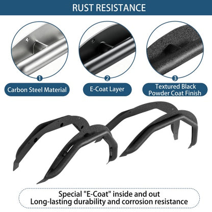 Ultralisk4x4 Front & Rear Fender Flare Delete Kit For 2021-2026 Ford Bronco 4-Door(Excluding Heritage Edition, Everglades, Heritage Limited Edition, Stroppe Edition, Raptor)