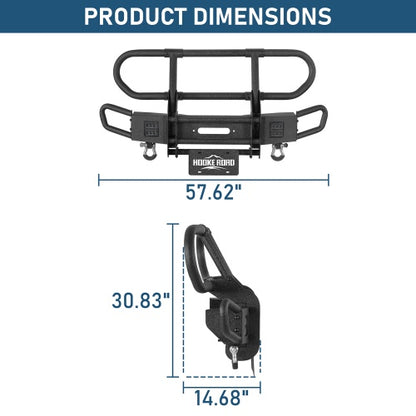 Rock Crawler Front Bumper w/ Grille Guard & Winch Plate For 2018-2026 Jeep Wrangler JL & 2020-2026 Gladiator JT - Ultralisk4x4