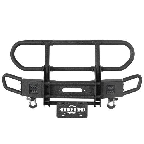 Rock Crawler Front Bumper w/ Grille Guard & Winch Plate For 2018-2026 Jeep Wrangler JL & 2020-2026 Gladiator JT - Ultralisk4x4