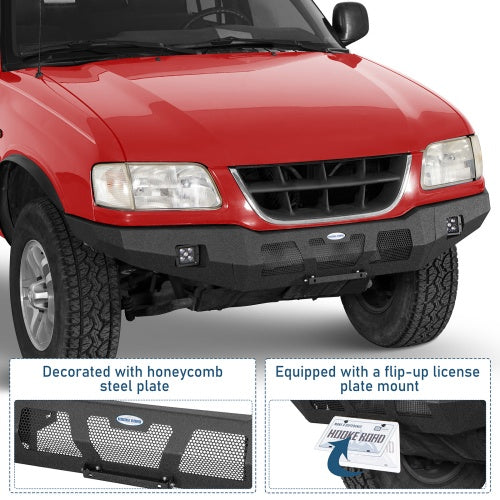 Full-Width Front Bumper w/ LED Lights for 1995-2005 Chevy S10 Blazer - Ultralisk4x4