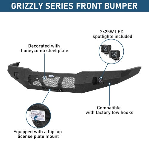 Full-Width Front Bumper w/ LED Lights for 1995-2005 Chevy S10 Blazer - Ultralisk4x4