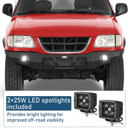 Full-Width Front Bumper w/ LED Lights for 1995-2005 Chevy S10 Blazer - Ultralisk4x4