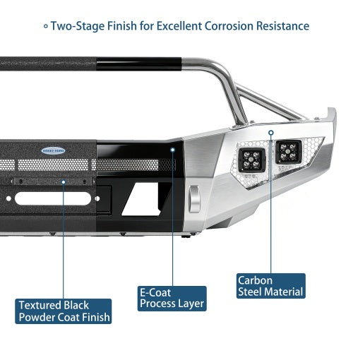 Ultralisk4x4 ExplorerX Front Bumper with 12K Winch Plate for 2004-2006 Dodge Durango