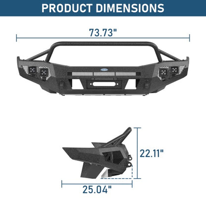 Ultralisk4x4 ExplorerX Front Bumper with 12K Winch Plate for 2004-2006 Dodge Durango