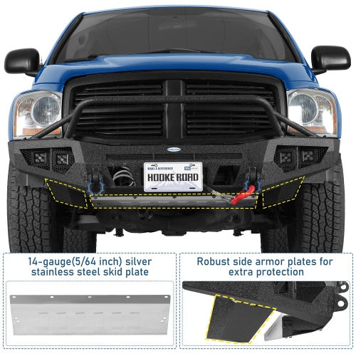Ultralisk4x4 ExplorerX Front Bumper with 12K Winch Plate for 2004-2006 Dodge Durango