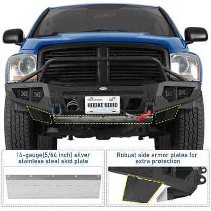 Ultralisk4x4 ExplorerX Front Bumper with 12K Winch Plate for 2004-2006 Dodge Durango