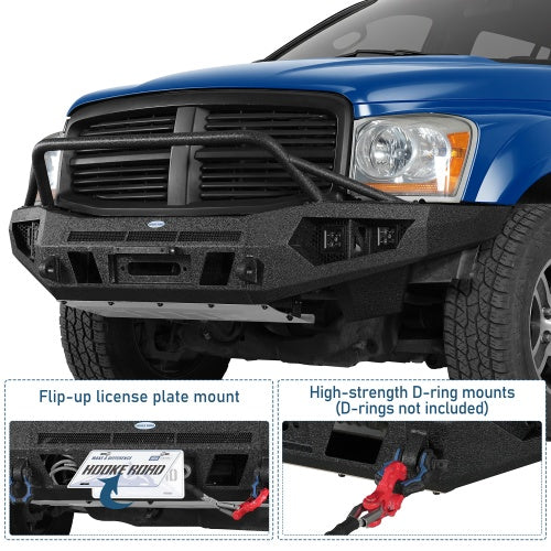 Ultralisk4x4 ExplorerX Front Bumper with 12K Winch Plate for 2004-2006 Dodge Durango