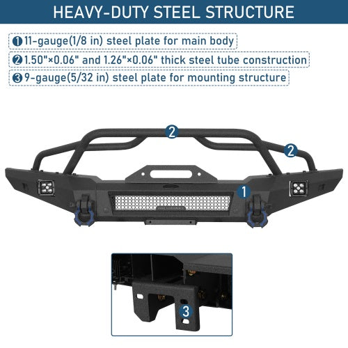 Horn Front Bumper For 2021-2026 Ford Bronco (Excluding Raptor) - Ultralisk4x4