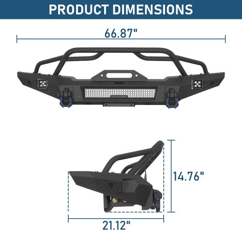 Horn Front Bumper For 2021-2026 Ford Bronco (Excluding Raptor) - Ultralisk4x4