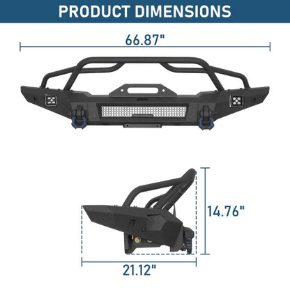 Horn Front Bumper For 2021-2026 Ford Bronco (Excluding Raptor) - Ultralisk4x4