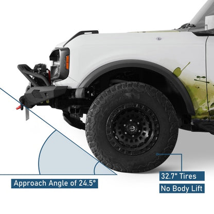 Horn Front Bumper For 2021-2026 Ford Bronco (Excluding Raptor) - Ultralisk4x4