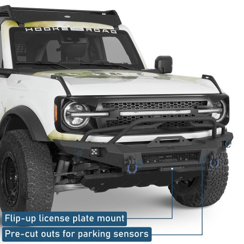 Horn Front Bumper For 2021-2026 Ford Bronco (Excluding Raptor) - Ultralisk4x4