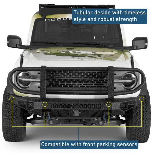 Ultralisk4x4 ExplorerX Front Bumper w/ Grille Guard For 21-26 Ford Bronco(Excluding Bronco Sport & Raptor) Models