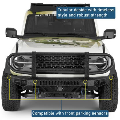 Ultralisk4x4 ExplorerX Front Bumper w/ Grille Guard For 21-26 Ford Bronco(Excluding Bronco Sport & Raptor) Models