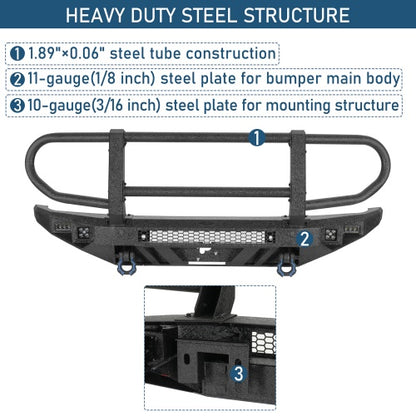 Ultralisk4x4 ExplorerX Front Bumper w/ Grille Guard For 21-26 Ford Bronco(Excluding Bronco Sport & Raptor) Models