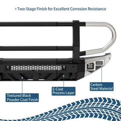 Ultralisk4x4 ExplorerX Front Bumper w/ Grille Guard For 21-26 Ford Bronco(Excluding Bronco Sport & Raptor) Models