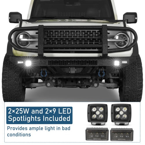 Ultralisk4x4 ExplorerX Front Bumper w/ Grille Guard For 21-26 Ford Bronco(Excluding Bronco Sport & Raptor) Models