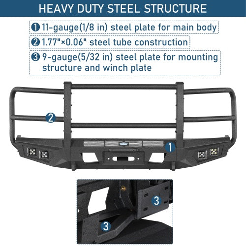 Magnus Front Bumper w/ Grille Guard for 2008-2026 Ford E-350 - Ultralisk4x4