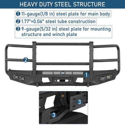 Magnus Front Bumper w/ Grille Guard for 2008-2026 Ford E-350 - Ultralisk4x4