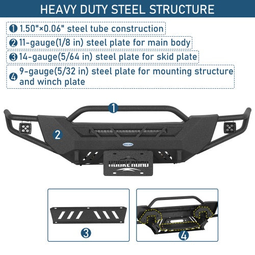 ExplorerX Off‑Road Winch Tube Front Bumper For 1998-2011 Ford Ranger - Ultralisk4x4