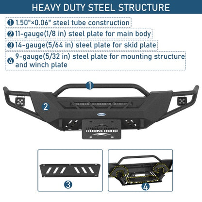 ExplorerX Off‑Road Winch Tube Front Bumper For 1998-2011 Ford Ranger - Ultralisk4x4