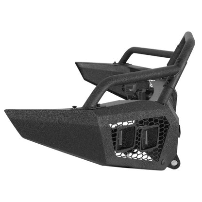 Earthshaker Series Front Bumper w/ Winch Plate & 4 × LED Lights For 2016-2018 GMC Sierra 1500 - Ultralisk4x4