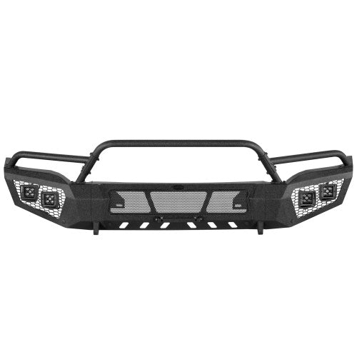 Earthshaker Series Front Bumper w/ Winch Plate & 4 × LED Lights For 2016-2018 GMC Sierra 1500 - Ultralisk4x4